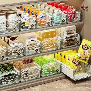 Boîte de rangement d’organisation de cuisine, armoire Simple, boîte de rangement rétractable, tiroir ondulé à l’eau, boîte de rangement d’épicerie de collations de bureau Boîte de rangement d’organisation de cuisine, armoire Simple, boîte de rangement rétractable, tiroir ondulé à l’eau, boîte de rangement d’épicerie de collations de bureau