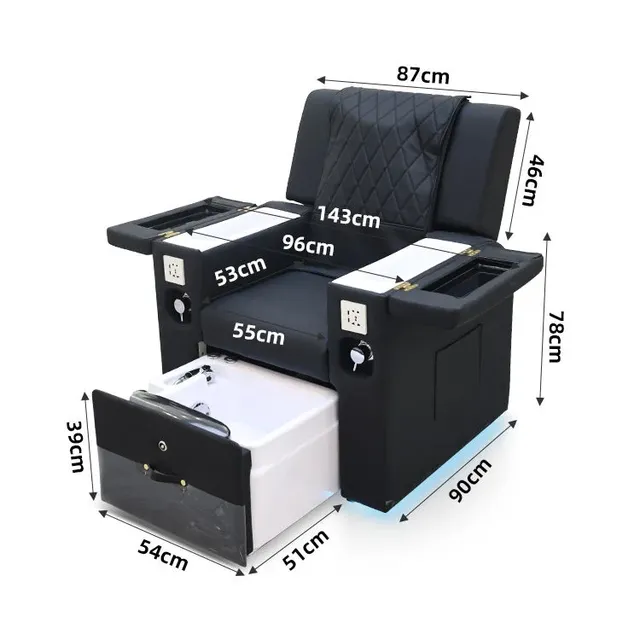 Fauteuil pédicure spa professionnel cuir synthétique… – vue 2