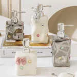 Bouteille de gratitude irrégulière en céramique de style européen, distributeur de pierres précieuses, distributeur de gel douche désinfectant pour les mains, Regina