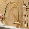 robinet cuisine antique laiton massif pont monté filtre eau trois voies extractible douchette flexible tressé multijets bec haut robinet cuisine antique laiton massif pont monté filtre eau trois voies extractible douchette flexible tressé multijets bec haut