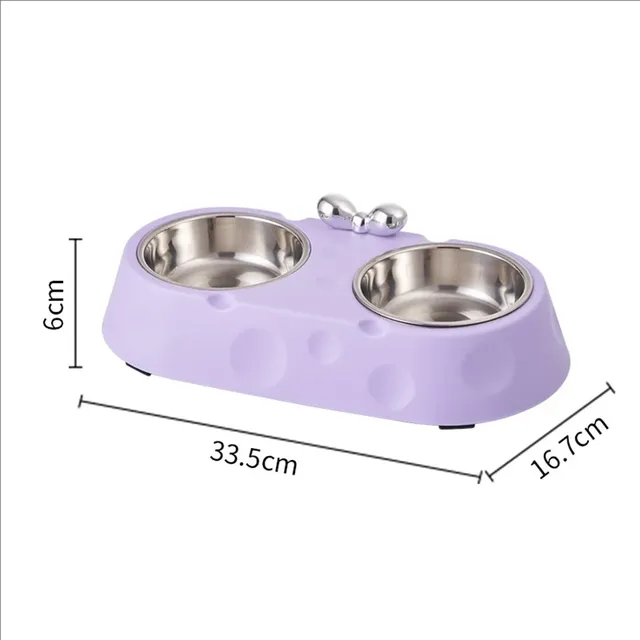 Double bol en acier inoxydable pour chien – vue 5