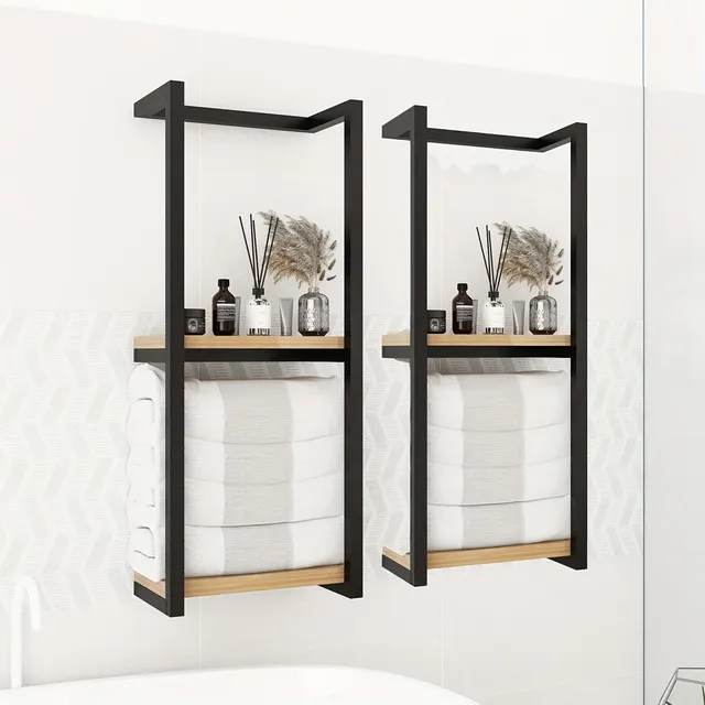 Porte-serviettes mural robuste avec étagère. Conception… – vue 5