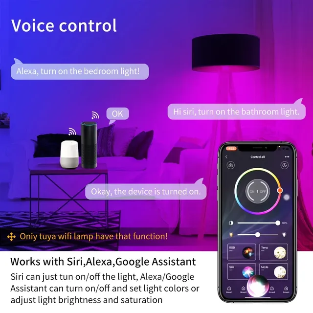 Dohome Wifi Bluetooth ampoule intelligente Alexa lampe à… – vue 2