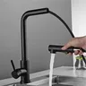 Robinet d'évier de cuisine extractible noir – vue 4