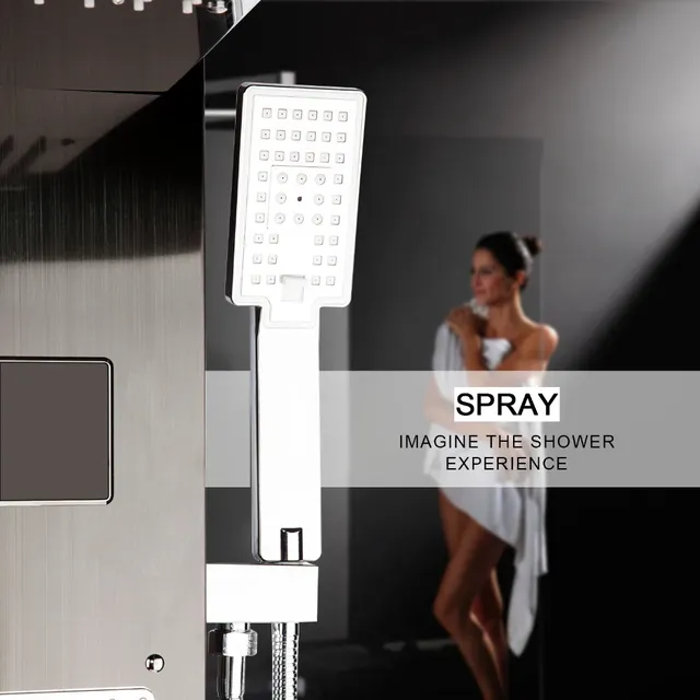KEMAIDI ensemble de panneaux de douche LED noir salle de… – vue 3