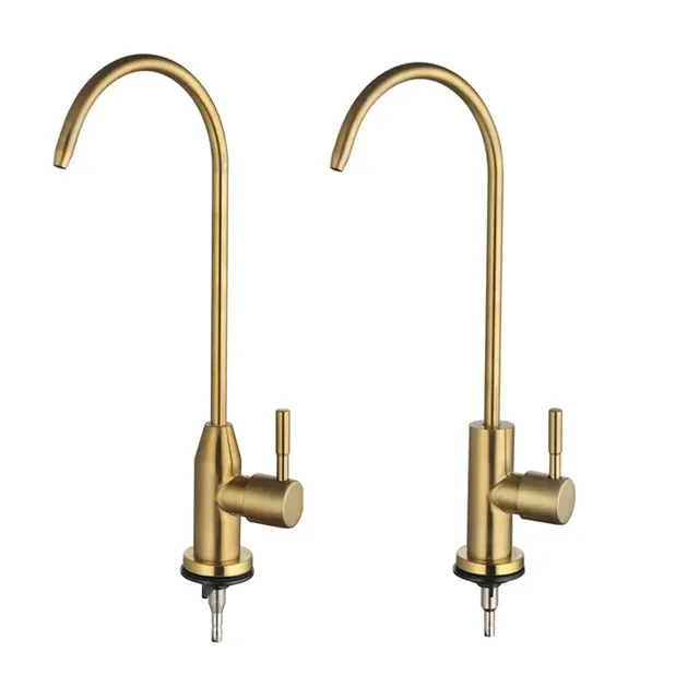Robinet purificateur d'eau potable en or brossé