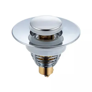 Bouchon vidange lavabo laiton chromé poli collerette plate clapet rond…
