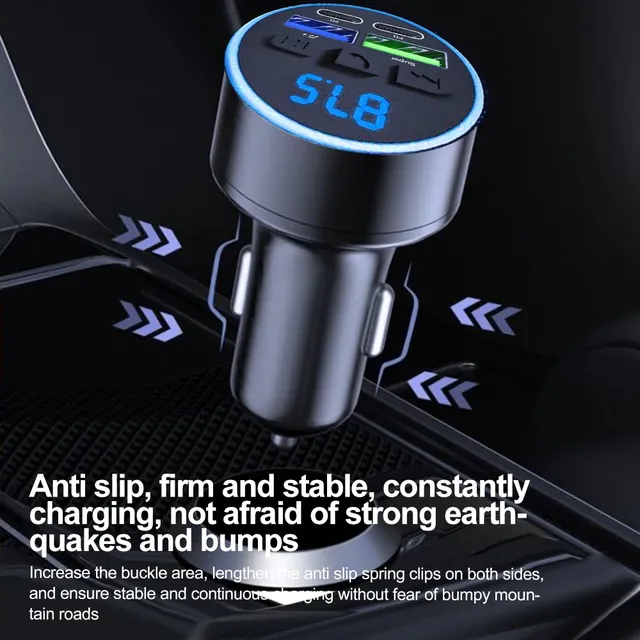 Chargeur de voiture transmetteur FM Bluetooth 5.0 mains… – vue 5