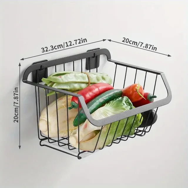Panier de rangement de cuisine en acier inoxydable – vue 4