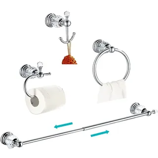 Ensemble accessoires bain mural chrome cristaux porte serviette…