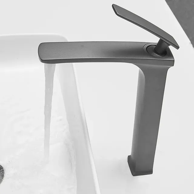 Robinet mitigeur lavabo monocommande monotrou noir mat… – vue 6