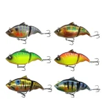 Vatalion leurre de pêche coulant sans lèvres manivelle appât dur artificiel articulé VIB Vibration Wobblers truite bar pêche Swimbait