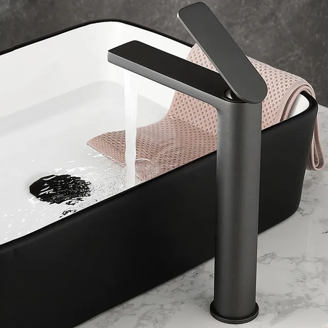 Salle de bains blanc/gris Bronze laiton massif lavabo de… – vue 2
