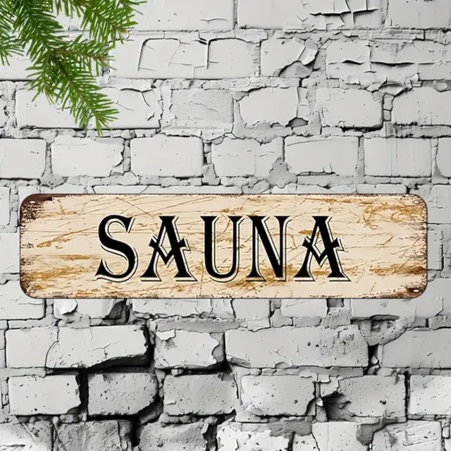 Panneau de sauna vintage en aluminium 4x16" (10x40cm)
