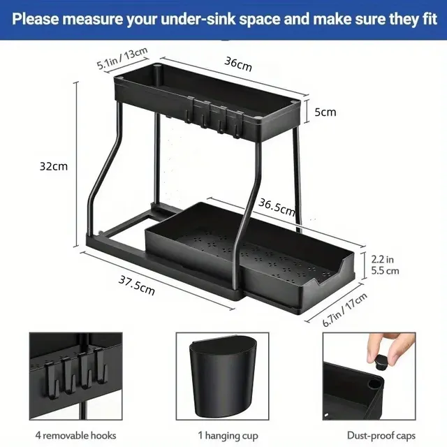 Organisateur rangement sous évier modulable tiroirs… – vue 6