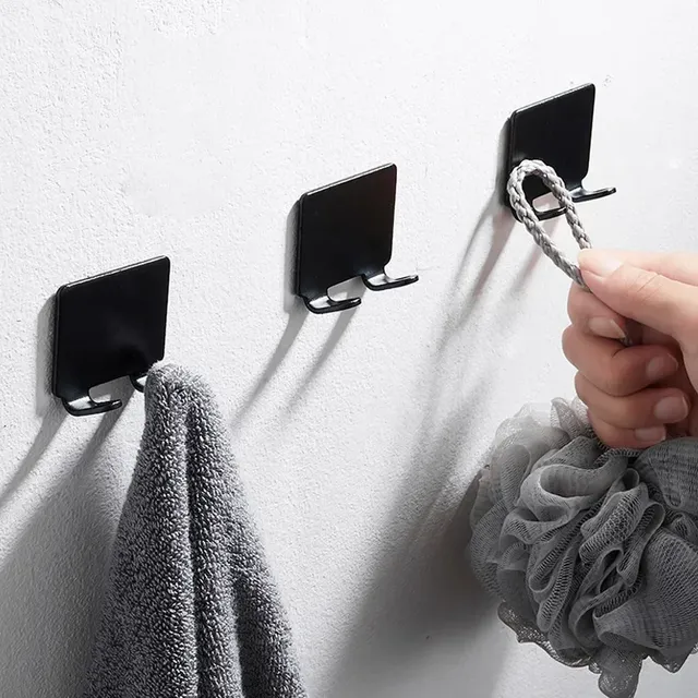 Porte rasoir mural adhésif noir mat plastique robuste… – vue 2