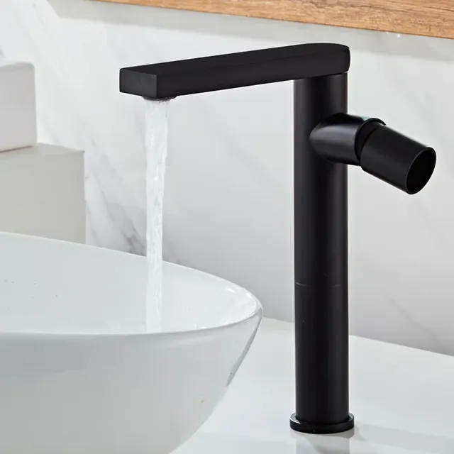 Robinet mitigeur de lavabo de salle de bains poli noir… – vue 4