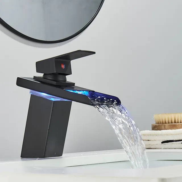 Robinet d'évier de lavabo cascade à couleur changeante… – vue 4