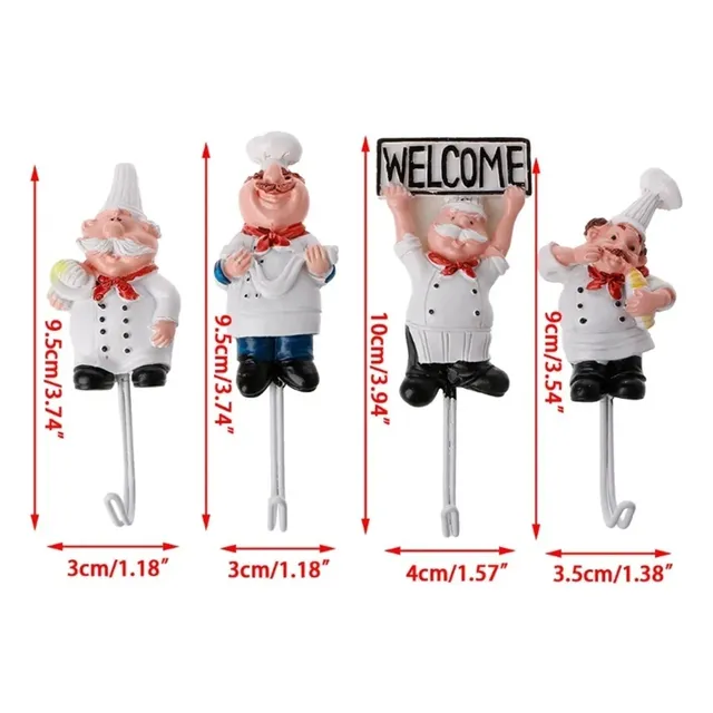 Crochet mural magnétique chef résine acier inoxydable… – vue 4