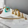 Robinetterie lavabo quatre pièces laiton doré poli bec… – vue 2