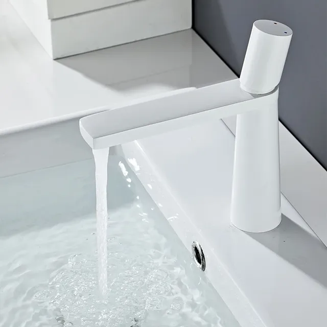 Robinet de lavabo de salle de bains blanc – vue 5