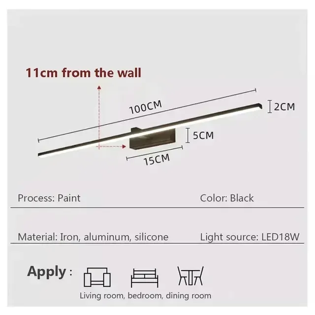 Moderne LED miroir avant bande lumineuse minimaliste… – vue 5