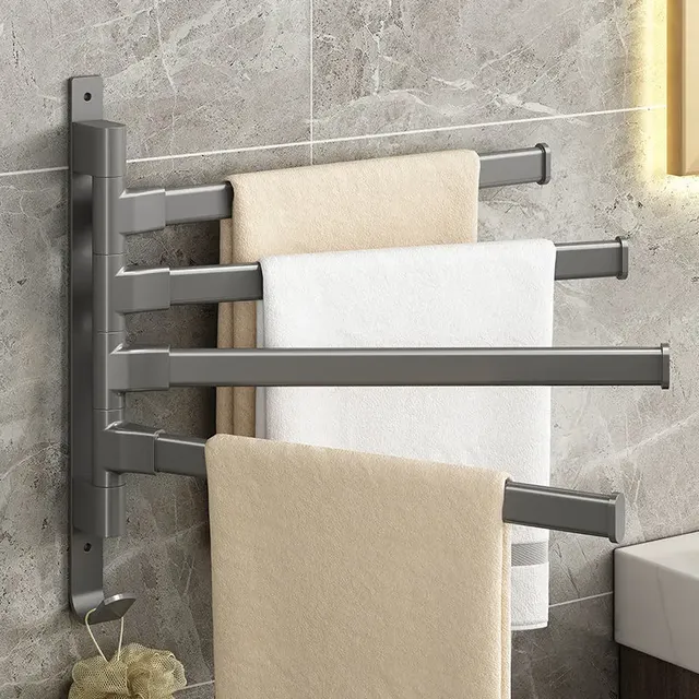Porte serviettes rotatif aluminium quatre bras pivotants…