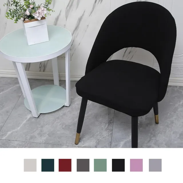 Housse chaise dossier creux incurvé jacquard polyester… – vue 4