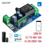 Interrupteur intelligent WiFi QIACHIP RC avec application eWelink, 10a AC 0-250V USB 5V 1 CH 2.4G, adapté aux moteurs de rideaux, lumières LED pour portes de Garage
