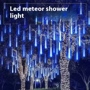 Guirlande lumineuse solaire Led pour pluie de météores, lampadaire, lumière ambiante, sept couleurs, bande lumineuse colorée étanche Guirlande lumineuse solaire Led pour pluie de météores, lampadaire, lumière ambiante, sept couleurs, bande lumineuse colorée étanche