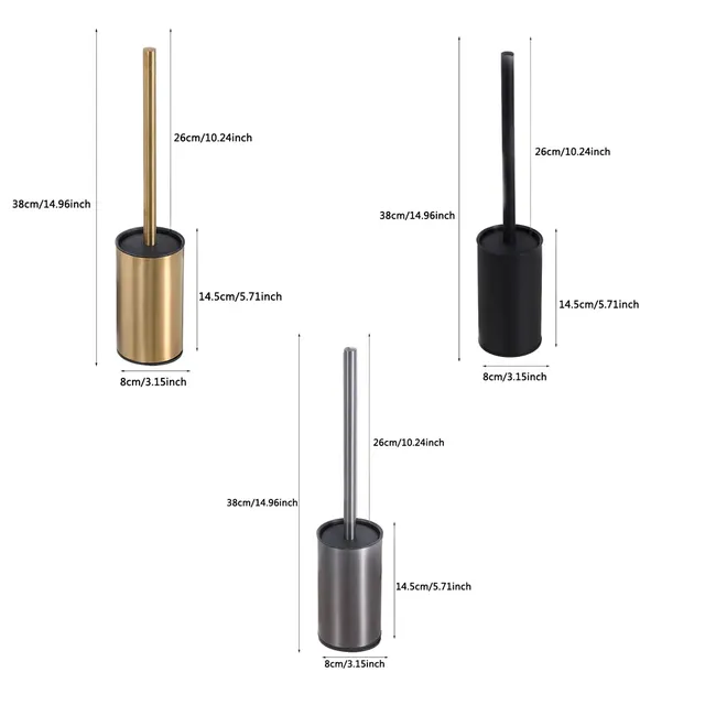 Brosse de toilette moderne en acier inoxydable – vue 6