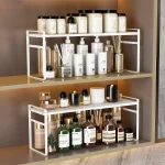 Boîte de rangement pour armoire à miroir de salle de bain, organisateur de cloison d&rsquo;armoire de salle de bain, combinaison de support de rangement pour cosmétiques, organisation en couches