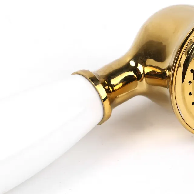 Ensemble pommeau douche main laiton poli doré luxe… – vue 4