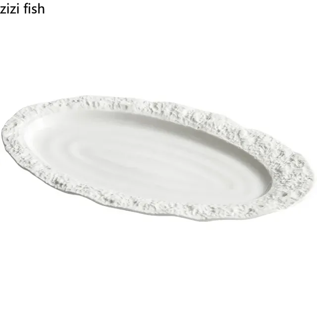 Assiette ovale Texture roche – vue 6