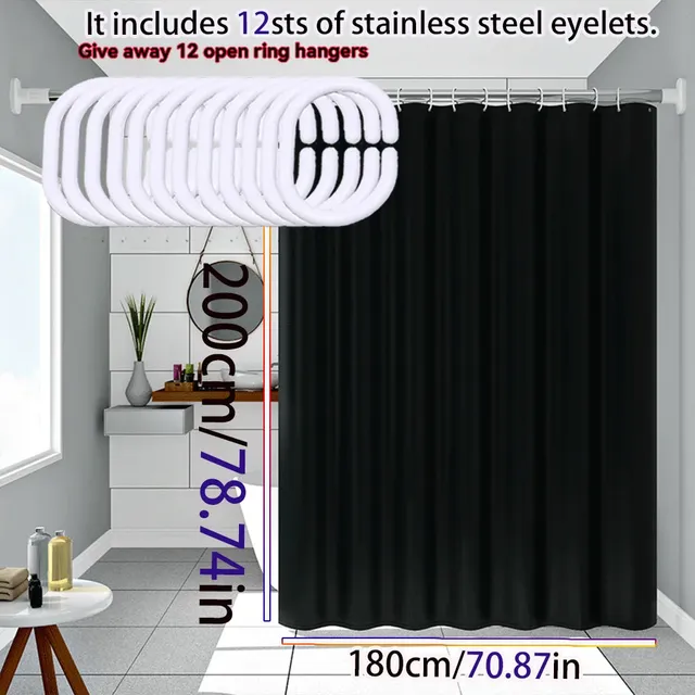 Rideau de douche noir de style Simple – vue 5