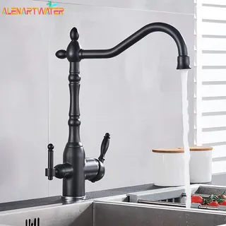 Robinet cuisine mitigeur noir mat laiton antitraces bec col cygne haut…