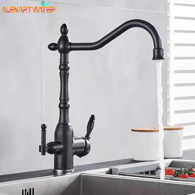 Robinet cuisine mitigeur noir mat laiton antitraces bec…