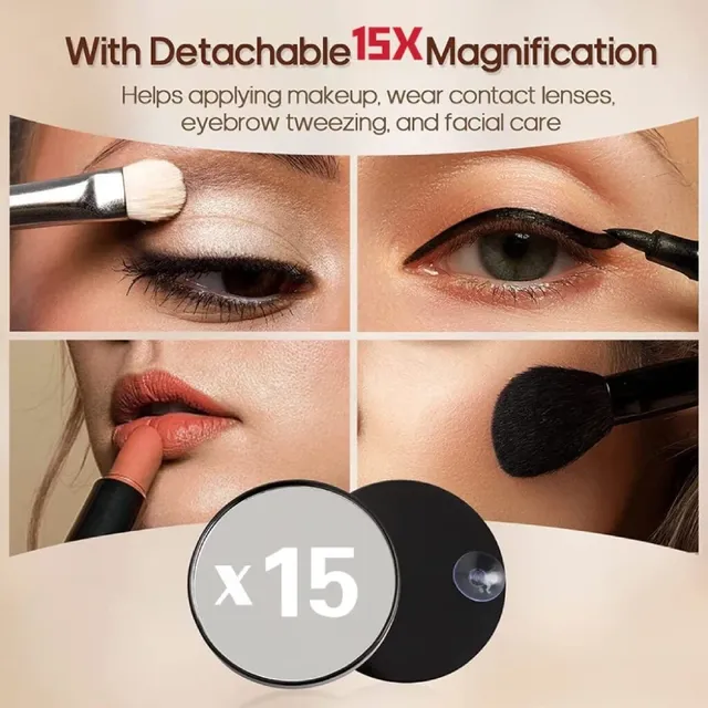 Miroir de Maquillage de Vanité Éclairé avec Lumières… – vue 5