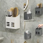 Étagère de salle de bain, organisateur de rangement de maquillage, sans perceuse, étagères de toilette, peigne mural, support de produits de soins de la peau, accessoires de salle de bains