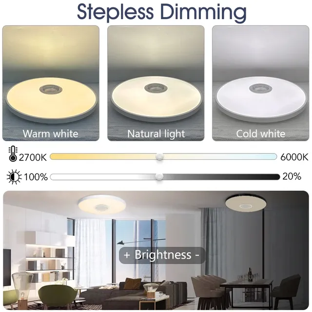 Plafonnier LED intelligent avec haut-parleur – vue 4