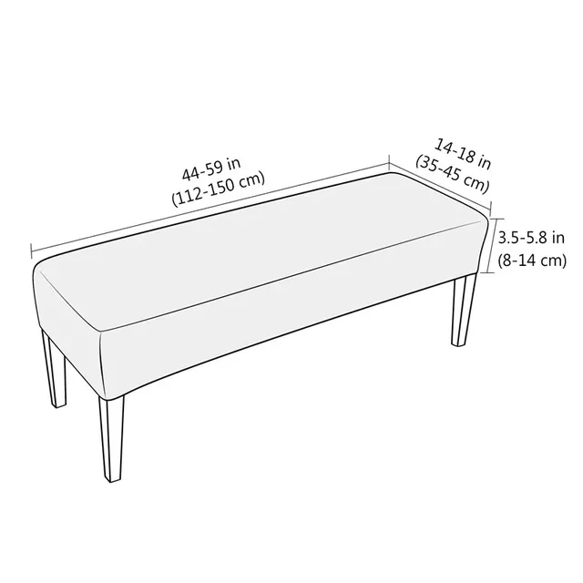 Housse de tabouret rectangulaire élastique – vue 2