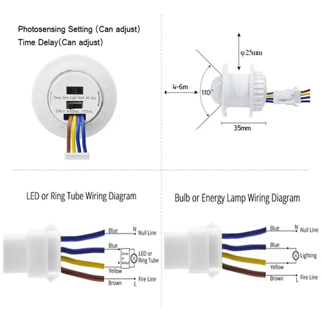 Capteur de mouvement interrupteur de lumière 220V 110V… – vue 3