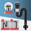 siphon bouteille laiton massif bronze huilé noir vasque lavabo bonde vidange clic clac extensible flexible universel raccord réglable