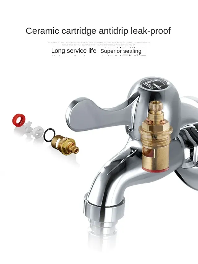 Robinet mural machine laver laiton chromé poignée levier… – vue 4