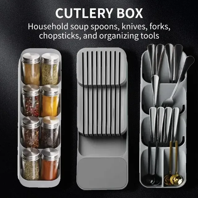 Organiseur tiroir modulable compact rangecouverts porte…