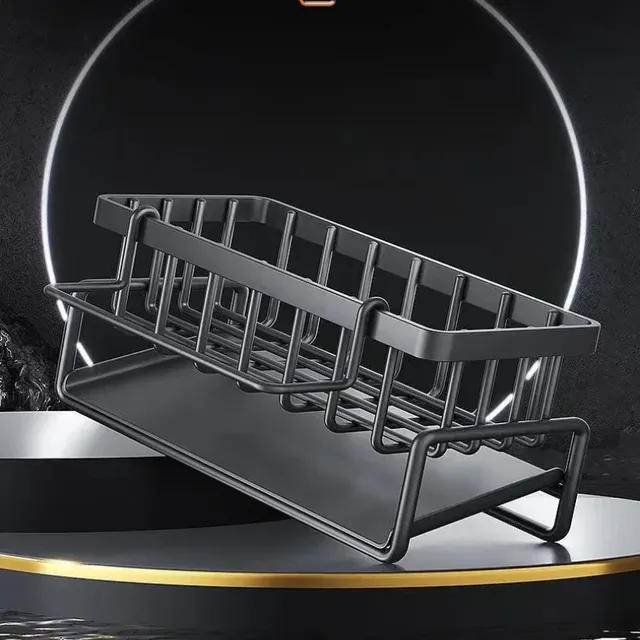 Support rangement évier acier carbone noir mat compact… – vue 5