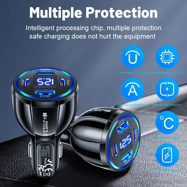 Chargeur USB de voiture de type C à charge rapide PD – vue 4