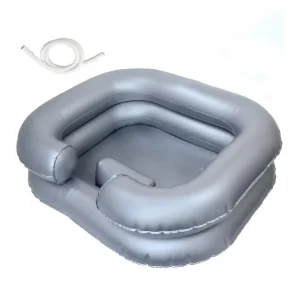 Lavabo gonflable portatif de lavage de cheveux pour les postés au lit, idéal pour les personnes âgées et les handicapées, bol de shampoing facile à utiliser pour les soins à la maison