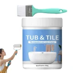 Kit de peinture pour carrelage de salle de bain avec brosse, Kit de finition de bain à base d&rsquo;eau à séchage rapide, Kit de couverture de baignoire à base d&rsquo;eau pour baignoires et évier