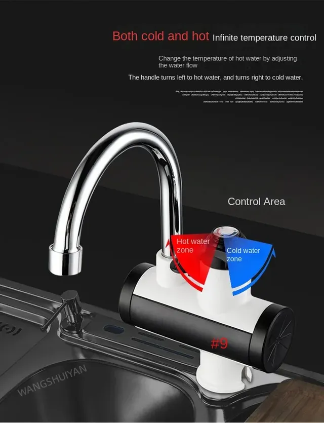 Robinet d'eau électrique chauffe-eau instantané cuisine… – vue 3